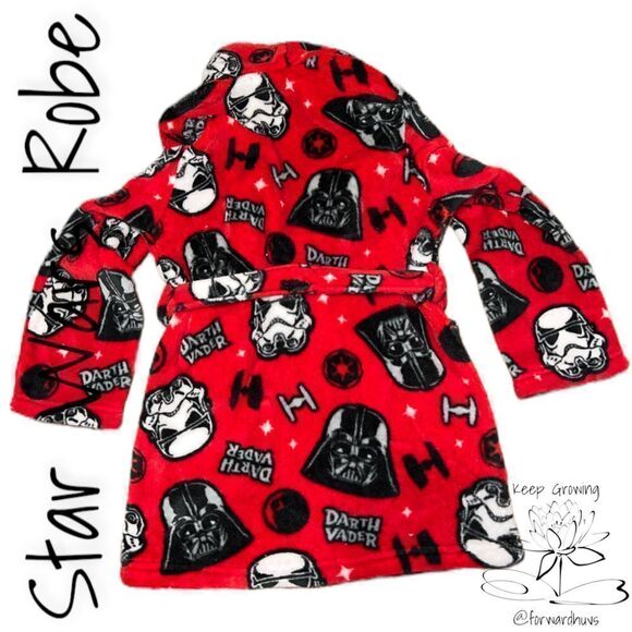 Star Wars Fleece Robe - Boys Size 8 - Darth Vader & Stormtrooper - Picture 6 of 7